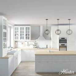 Gablecrest 1 Light Rustic Iron Geometric Pendant Light Kitchen Light by Hunter 13 Gablecrest 1 Light Rustic Iron Geometric Pendant Light Kitchen Light by Hunter -Hunter Sales rustic iron hunter chandeliers 19093 40 1000