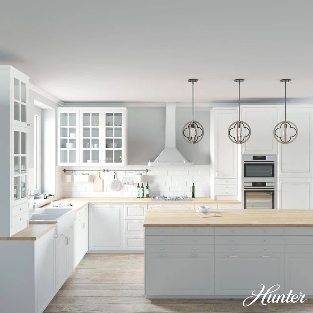 Gablecrest 1 Light Rustic Iron Geometric Pendant Light Kitchen Light by Hunter 5 Gablecrest 1 Light Rustic Iron Geometric Pendant Light Kitchen Light by Hunter - Image 3