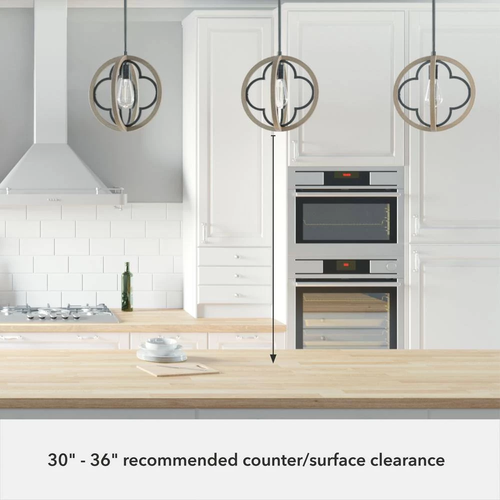 Gablecrest 1 Light Rustic Iron Geometric Pendant Light Kitchen Light by Hunter 11 Gablecrest 1 Light Rustic Iron Geometric Pendant Light Kitchen Light by Hunter - Image 9