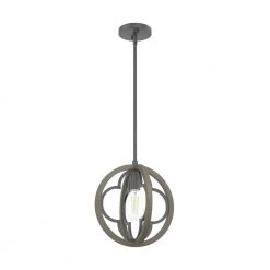 Gablecrest 1 Light Rustic Iron Geometric Pendant Light Kitchen Light by Hunter