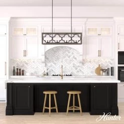 Gablecrest 4 Light Concrete Rustic Iron Linear Chandelier Kitchen Light by Hunter -Hunter Sales rustic iron hunter chandeliers 19099 40 1000