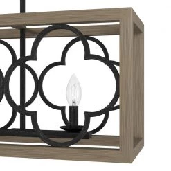 Gablecrest 4 Light Concrete Rustic Iron Linear Chandelier Kitchen Light by Hunter -Hunter Sales rustic iron hunter chandeliers 19099 a0 1000