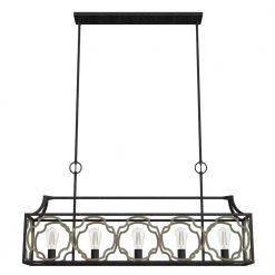 Stone Creek 5 Light Rustic Iron Basket Chandelier Dining Room Light by Hunter