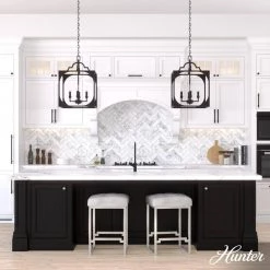 Highland Hill 4 Light Rustic Iron Island Pendant Light Dining Room Light by Hunter -Hunter Sales rustic iron hunter chandeliers 19285 40 1000