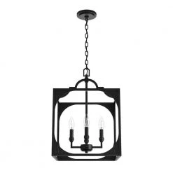 Highland Hill 4 Light Rustic Iron Island Pendant Light Dining Room Light by Hunter