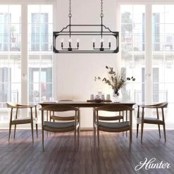 Highland Hill 8 Light Rustic Iron Candlestick Chandelier Kitchen Light by Hunter -Hunter Sales rustic iron hunter chandeliers 19289 40 1000