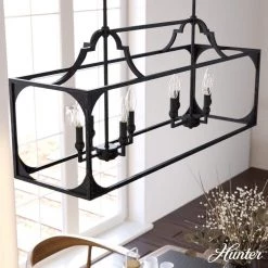 Highland Hill 8 Light Rustic Iron Candlestick Chandelier Kitchen Light by Hunter -Hunter Sales rustic iron hunter chandeliers 19289 e1 1000