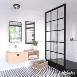 Indria 13 in. 2 Light Rustic Iron Flush Mount Bathroom Light by Hunter -Hunter Sales rustic iron hunter flush mount lights 19115 40 1000