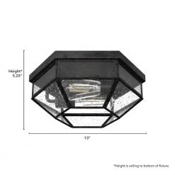 Indria 13 in. 2 Light Rustic Iron Flush Mount Bathroom Light by Hunter -Hunter Sales rustic iron hunter flush mount lights 19115 66 1000