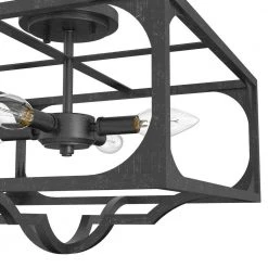 Highland Hill 16 in. 4 Light Rustic Iron Semi Flush Mount Bedroom Light by Hunter -Hunter Sales rustic iron hunter flush mount lights 19291 a0 1000