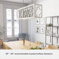 Gablecrest 4 Light Concrete Rustic White Linear Chandelier Kitchen Light by Hunter -Hunter Sales rustic white hunter chandeliers 19098 1f 1000