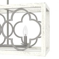 Gablecrest 4 Light Concrete Rustic White Linear Chandelier Kitchen Light by Hunter -Hunter Sales rustic white hunter chandeliers 19098 66 1000