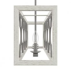 Gablecrest 4 Light Concrete Rustic White Linear Chandelier Kitchen Light by Hunter -Hunter Sales rustic white hunter chandeliers 19098 77 1000