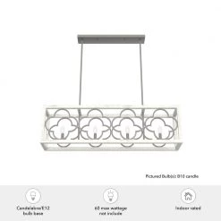 Gablecrest 4 Light Concrete Rustic White Linear Chandelier Kitchen Light by Hunter -Hunter Sales rustic white hunter chandeliers 19098 a0 1000