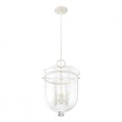 Belltown 4 Light Rustic White Island Pendant Light with Clear Glass Shade Dining Room Light by Hunter -Hunter Sales rustic white hunter chandeliers 19314 c3 1000