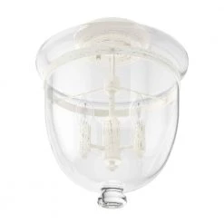 Belltown 13 in. 3 Light Rustic White Semi Flush Mount Bedroom Light by Hunter -Hunter Sales rustic white hunter flush mount lights 19316 c3 1000