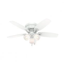 Hatherton 46 in. Indoor White Ceiling Fan with Light Kit by Hunter