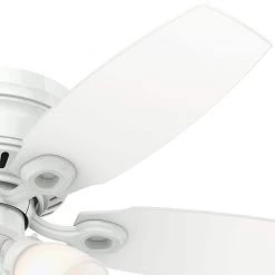 Hatherton 46 in. Indoor White Ceiling Fan with Light Kit by Hunter -Hunter Sales snow white hunter ceiling fans with lights 52087 66 1000
