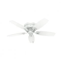 Hatherton 46 in. Indoor White Ceiling Fan with Light Kit by Hunter -Hunter Sales snow white hunter ceiling fans with lights 52087 a0 1000