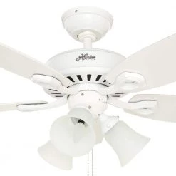 42 in. Indoor Snow White Builder Small Room Ceiling Fan with Light Kit by Hunter 19 42 in. Indoor Snow White Builder Small Room Ceiling Fan with Light Kit by Hunter -Hunter Sales snow white hunter ceiling fans with lights 52105 40 1000