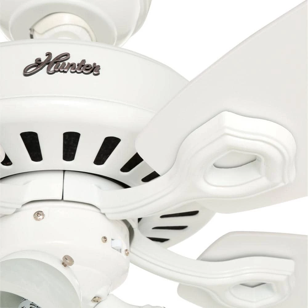 42 in. Indoor Snow White Builder Small Room Ceiling Fan with Light Kit by Hunter 11 42 in. Indoor Snow White Builder Small Room Ceiling Fan with Light Kit by Hunter - Image 9