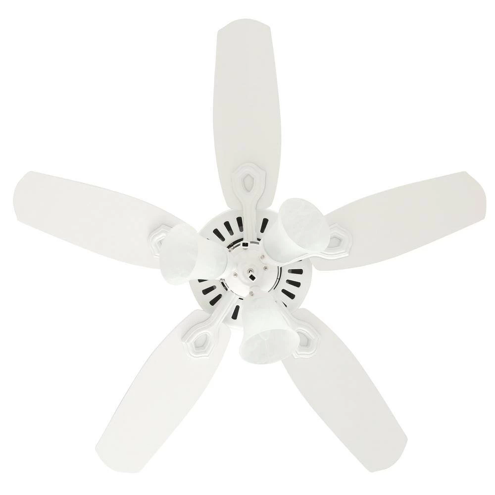 42 in. Indoor Snow White Builder Small Room Ceiling Fan with Light Kit by Hunter 9 42 in. Indoor Snow White Builder Small Room Ceiling Fan with Light Kit by Hunter - Image 7