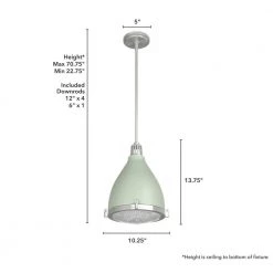 Bluff View 1 Light Soft Sage Island Pendant Light with Metal Shade Dining Room Light by Hunter -Hunter Sales soft sage hunter chandeliers 19073 66 1000