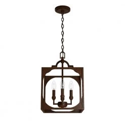 Highland Hill 4 Light Textured Rust Island Pendant Light Dining Room Light by Hunter