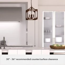 Highland Hill 4 Light Textured Rust Island Pendant Light Dining Room Light by Hunter -Hunter Sales textured rust hunter chandeliers 19980 77 1000