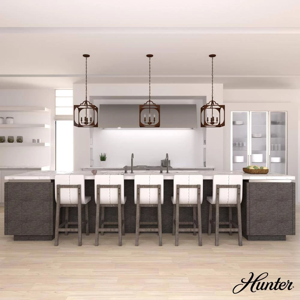 Highland Hill 4 Light Textured Rust Island Pendant Light Dining Room Light by Hunter 5 Highland Hill 4 Light Textured Rust Island Pendant Light Dining Room Light by Hunter - Image 3