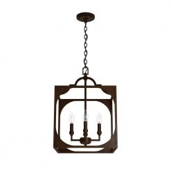 Highland Hill 4 Light Textured Rust Island Pendant Light Dining Room Light by Hunter