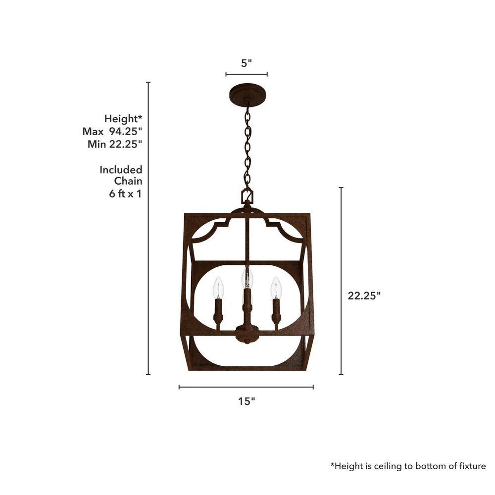 Highland Hill 4 Light Textured Rust Island Pendant Light Dining Room Light by Hunter 8 Highland Hill 4 Light Textured Rust Island Pendant Light Dining Room Light by Hunter - Image 6