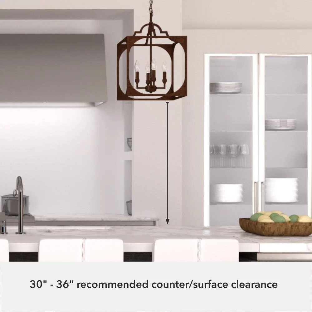 Highland Hill 4 Light Textured Rust Island Pendant Light Dining Room Light by Hunter 9 Highland Hill 4 Light Textured Rust Island Pendant Light Dining Room Light by Hunter - Image 7