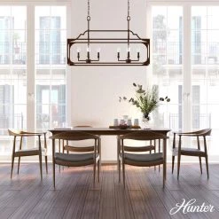 Highland Hill 8 Light Textured Rust Candlestick Chandelier Kitchen Light by Hunter -Hunter Sales textured rust hunter chandeliers 19983 40 1000