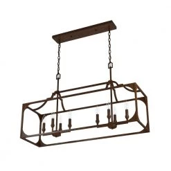 Highland Hill 8 Light Textured Rust Candlestick Chandelier Kitchen Light by Hunter -Hunter Sales textured rust hunter chandeliers 19983 4f 1000