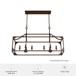 Highland Hill 8 Light Textured Rust Candlestick Chandelier Kitchen Light by Hunter -Hunter Sales textured rust hunter chandeliers 19983 66 1000