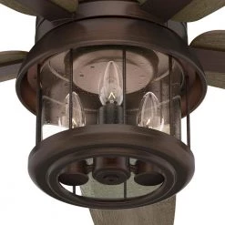 Coral Bay 52 in. Indoor/Outdoor Weathered Copper Ceiling Fan with Remote and Light Kit by Hunter -Hunter Sales weathered copper hunter ceiling fans with lights 51469 fa 1000