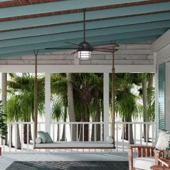 Key Biscayne 54 in. Indoor/Outdoor Weathered Zinc Gray Ceiling Fan with Light Kit by Hunter -Hunter Sales weathered zinc hunter ceiling fans with lights 59135 76 1000