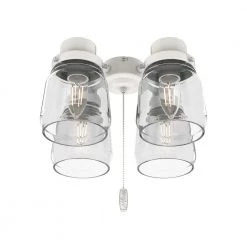 Original 4-Light White Ceiling Fan Shades LED Light Kit by Hunter