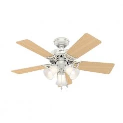 Southern Breeze 42 in. Indoor White Ceiling Fan by Hunter -Hunter Sales white hunter ceiling fans with lights 51010 31 1000