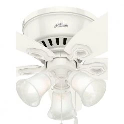 Builder Low Profile 42 in. Indoor Snow White Ceiling Fan by Hunter -Hunter Sales white hunter ceiling fans with lights 51090 a0 1000