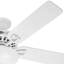 Astoria 52 in. Indoor White Ceiling Fan with Light Kit by Hunter -Hunter Sales white hunter ceiling fans with lights 53059 40 1000