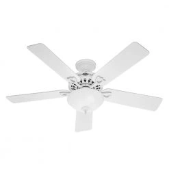 Astoria 52 in. Indoor White Ceiling Fan with Light Kit by Hunter