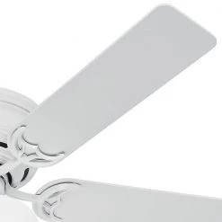 Low Profile III Plus 52 in. Indoor White Ceiling Fan with Light Kit by Hunter -Hunter Sales white hunter ceiling fans with lights 53075 a0 1000