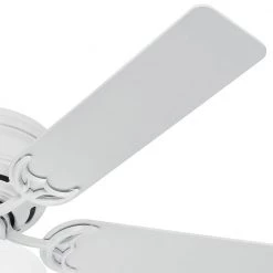 Low Profile III Plus 52 in. Indoor White Ceiling Fan with Light Kit by Hunter -Hunter Sales white hunter ceiling fans with lights 53075 c3 1000