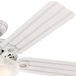 Beachcomber 52 in. Indoor White Ceiling Fan with Light Kit by Hunter -Hunter Sales white hunter ceiling fans with lights 53122 1d 1000