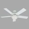 Beachcomber 52 in. Indoor White Ceiling Fan with Light Kit by Hunter 2 Beachcomber 52 in. Indoor White Ceiling Fan with Light Kit by Hunter -Hunter Sales white hunter ceiling fans with lights 53122 64 1000
