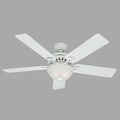 Beachcomber 52 in. Indoor White Ceiling Fan with Light Kit by Hunter