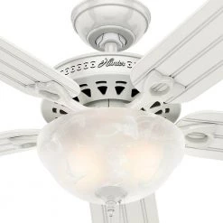 Beachcomber 52 in. Indoor White Ceiling Fan with Light Kit by Hunter -Hunter Sales white hunter ceiling fans with lights 53122 a0 1000