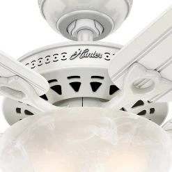 Beachcomber 52 in. Indoor White Ceiling Fan with Light Kit by Hunter -Hunter Sales white hunter ceiling fans with lights 53122 c3 1000